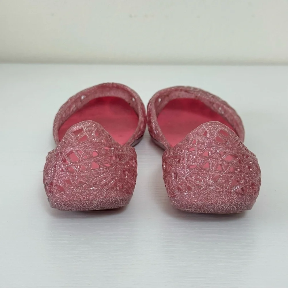 Melissa Girls Pink Glitter Flats, Size 1